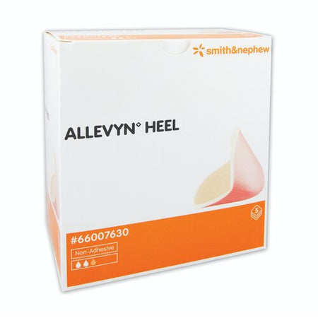Smith & Nephew Allevyn Foam Dressing, Heel Cup Style, Non-Adhesive, without Border, Sterile, 4½" x 5½", 5/Box, 66007630