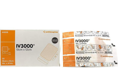 Smith & Nephew IV3000 I.V. Dressing, Reatic Film, Sterile, 4" x 4¾", 50/Box, 66024008