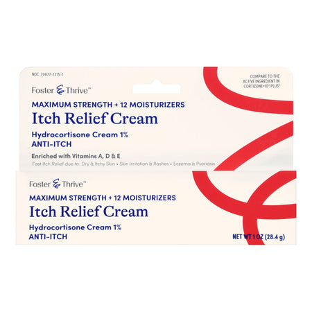 McKesson 70677121501 Foster & Thrive 1% Hydrocortisone + 12 Moisturizers Itch Relief Cream