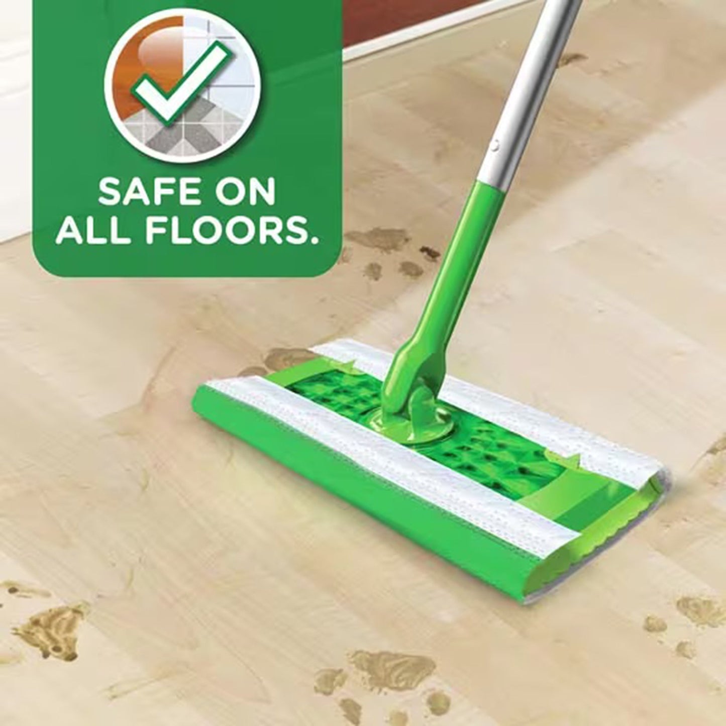 Saturated Wet Mop Pad Swiffer® Wet Bound Edge White Cloth Disposable
