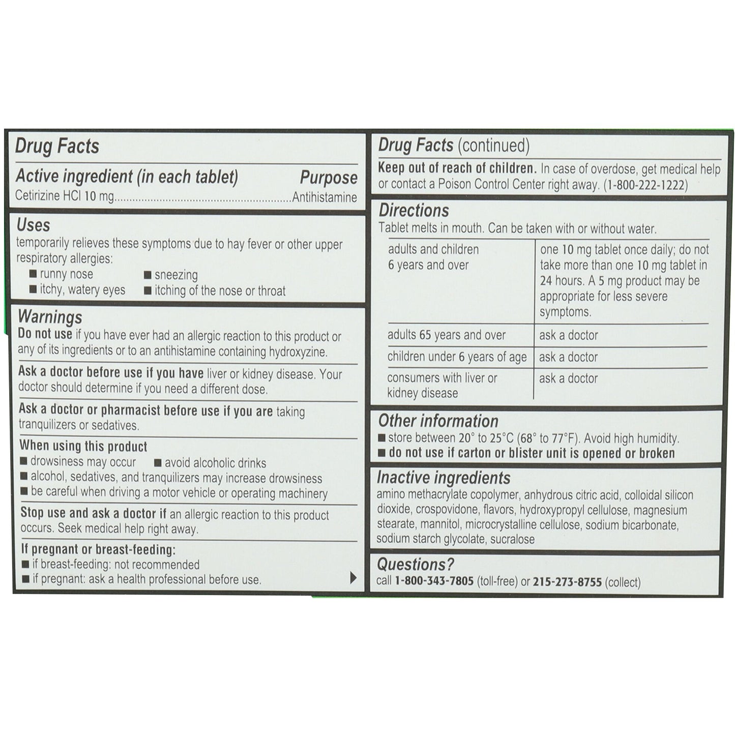 Zyrtec® Children's Allergy Orally Dissolve Tabs, Citrus Flavor