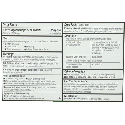 Zyrtec® Children's Allergy Orally Dissolve Tabs, Citrus Flavor