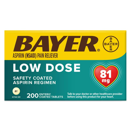 Bayer 280210020 Low Dose Safety Coated Aspirin 81 mg Tablets