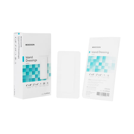McKesson 16-89048 White Adhesive Dressing, 4 x 8 Inch
