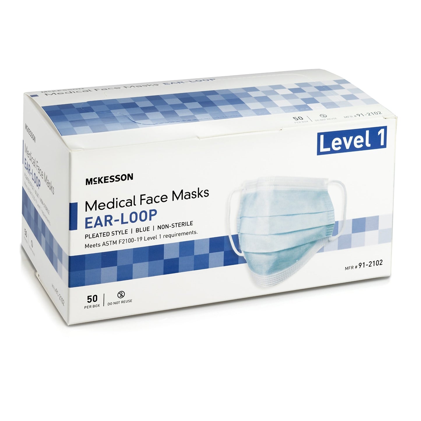 McKesson ASTM Level 1 Medical Face Masks, Blue