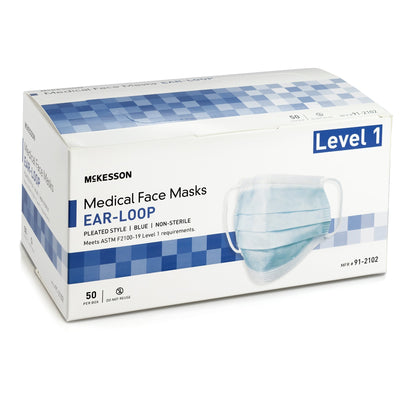 McKesson ASTM Level 1 Medical Face Masks, Blue