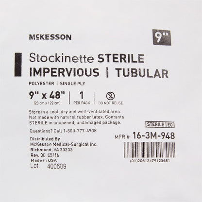 McKesson Impervious Surgical Stockinette, 9 x 48 Inch