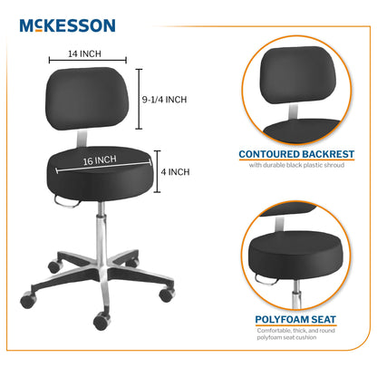 McKesson Pneumatic Exam Stool with Backrest