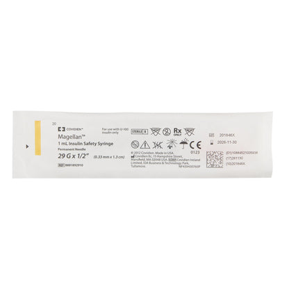 Magellan™ 1 mL Insulin Syringe with Needle, 29 Gauge, 1/2 Inch Needle Length