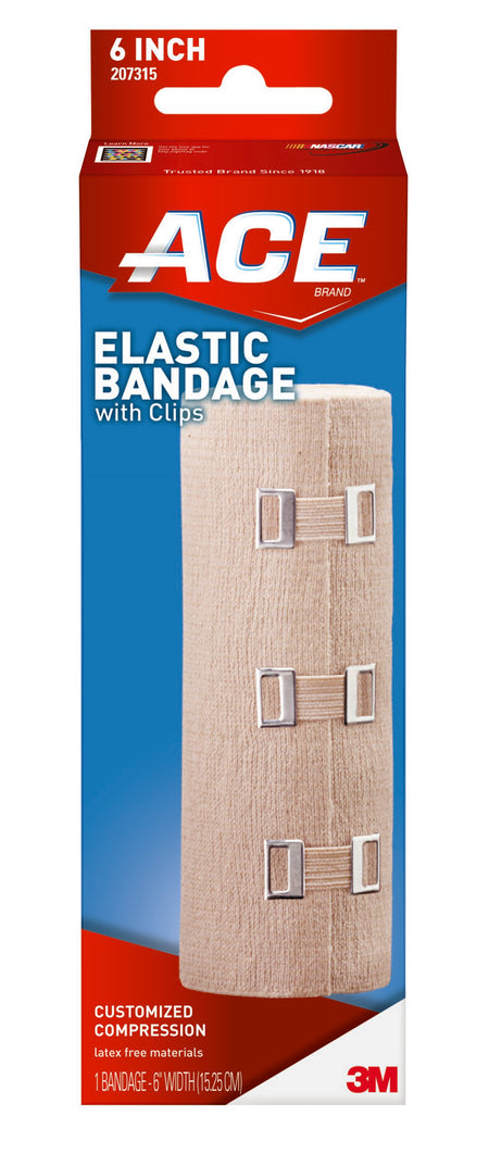 3M 207315 Ace Clip Detached Closure Elastic Bandage, 6 Inch x 5-1/3 Foot