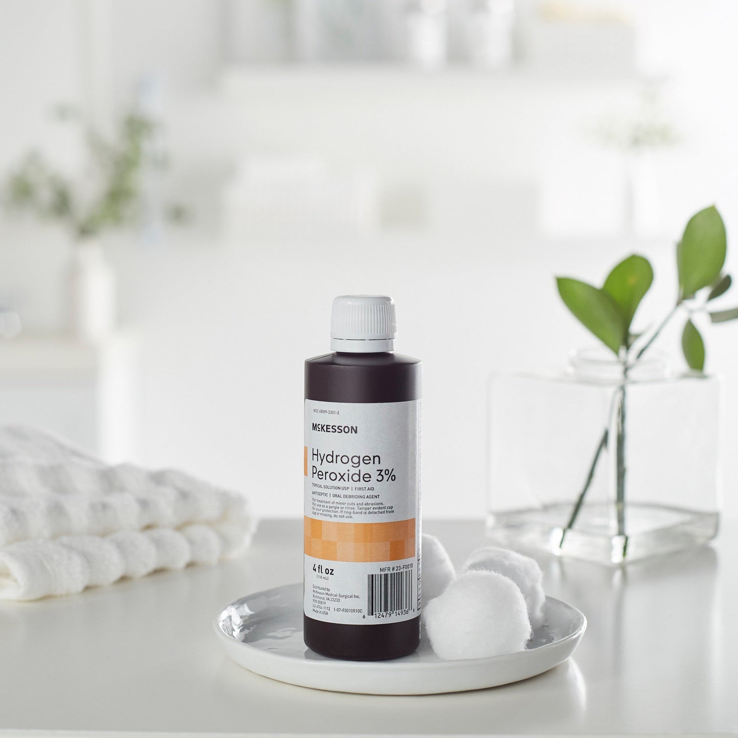 McKesson 23-F0010 Antiseptic Hydrogen Peroxide 4 oz. Bottle