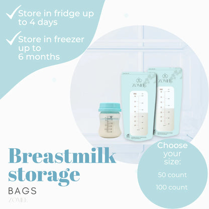 Breast Milk Storage Bag Zomee 8 oz. Food Grade Plastic