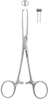 Tissue Forceps MeisterHand® Allis 10 Inch Length OR / Surgical Grade German Stainless Steel NonSterile Locking Finger Ring Handle Straight 5 X 6 Teeth