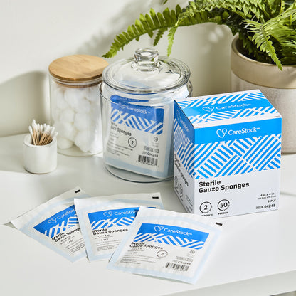 CareStock™ Sterile Gauze Sponge, 4 x 4 Inch, 8-Ply