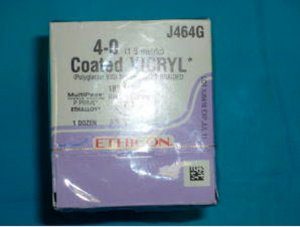 Ethicon J464G Coated Vicryl Polyglactin 910 Absorbable Suture with Needle, Precision Reverse Cutting
