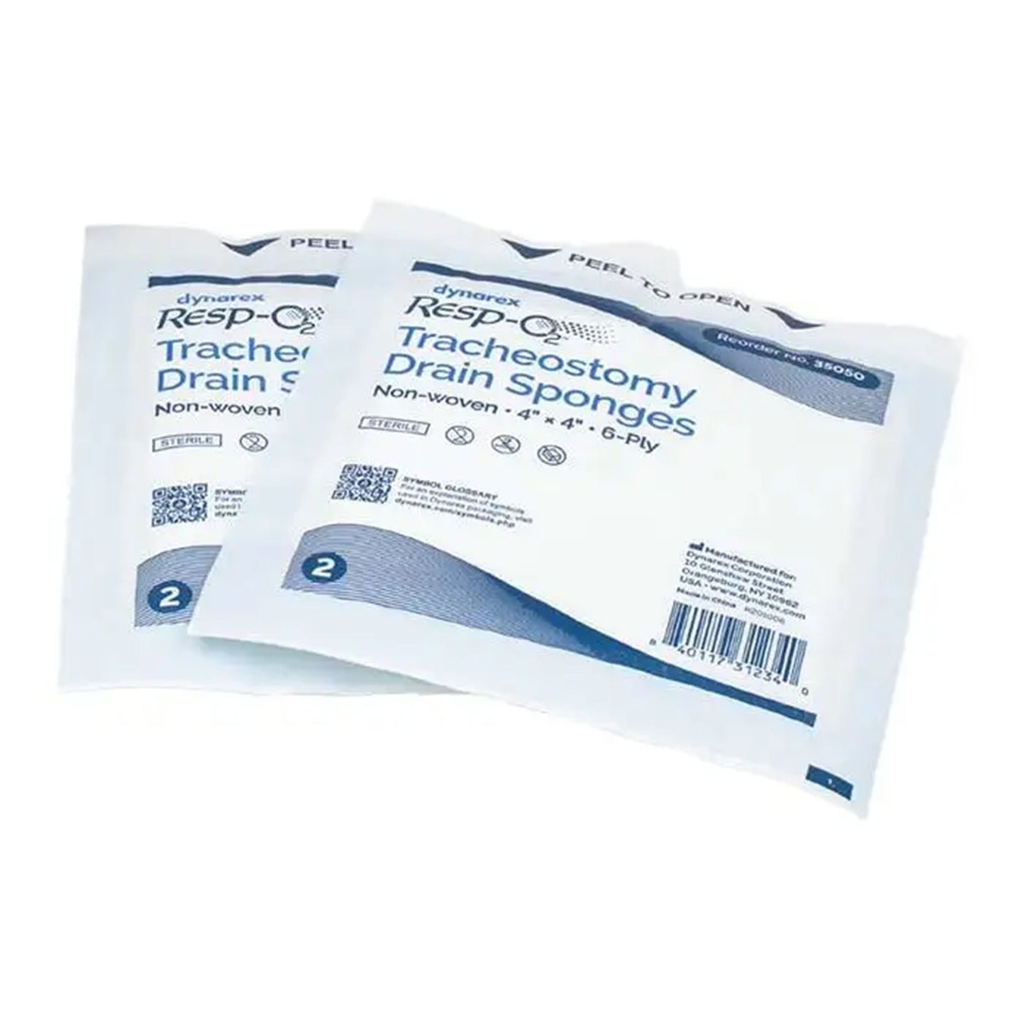 Dynarex Resp-O2™ Drain Sponge, 4 x 4 Inch