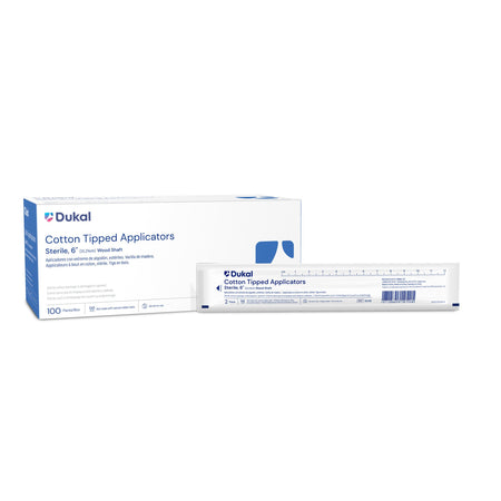 Dukal 9016 Sterile Swabstick, Cotton Tip, Wood Shaft