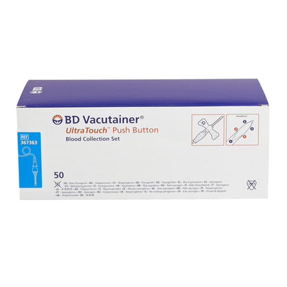 BD Vacutainer® UltraTouch™ Push Button Blood Collection Set 25 Gauge 3/4 Inch Needle Length Safety Needle 12 Inch Tubing Sterile