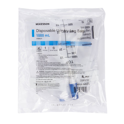 McKesson Disposable Urinary Leg Bag, 1000 mL