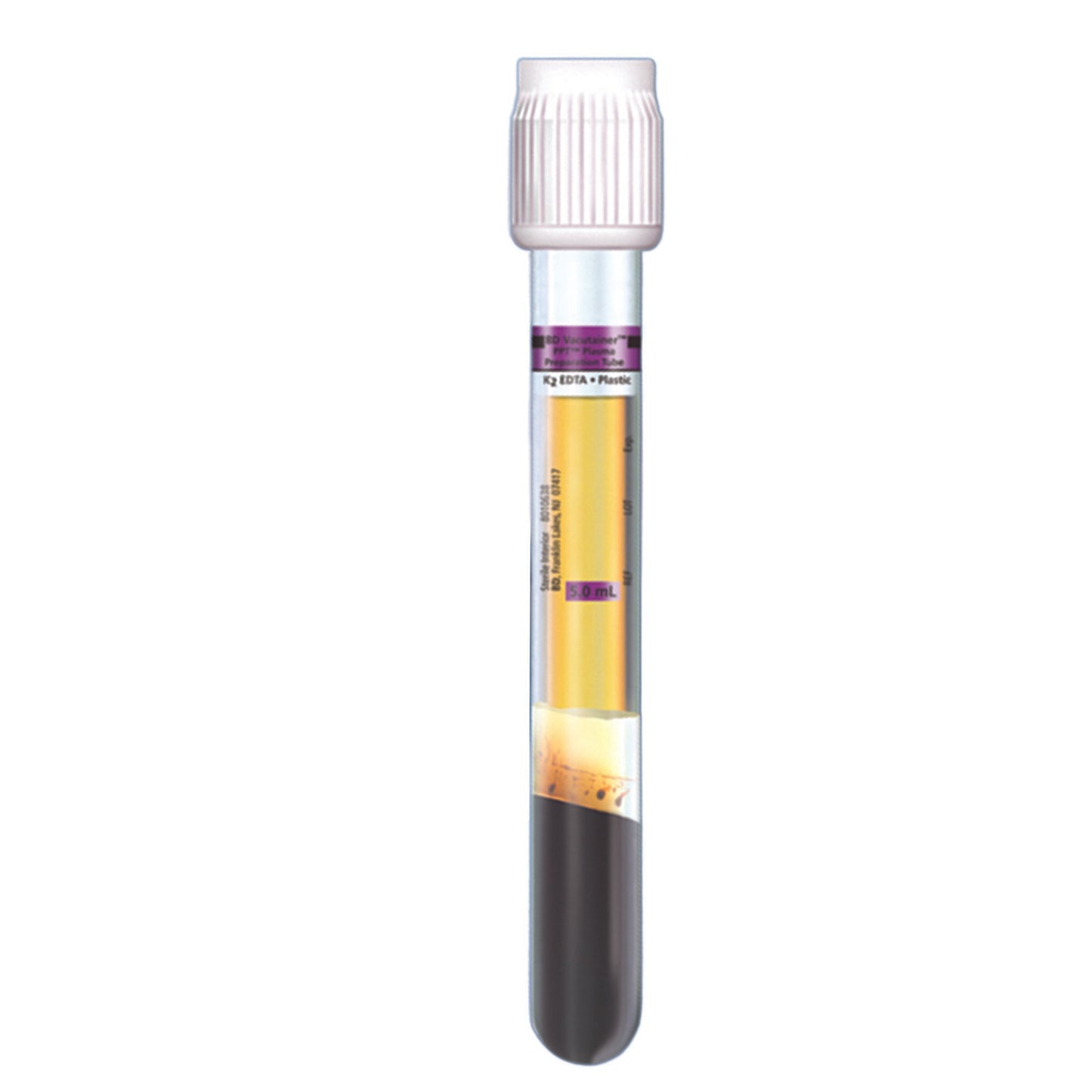 BD 362799 Vacutainer® PPT™ Molecular Diagnostic Tube K2 EDTA / Separator Gel Additive 8.5 mL BD Hemogard™ Closure Plastic Tube
