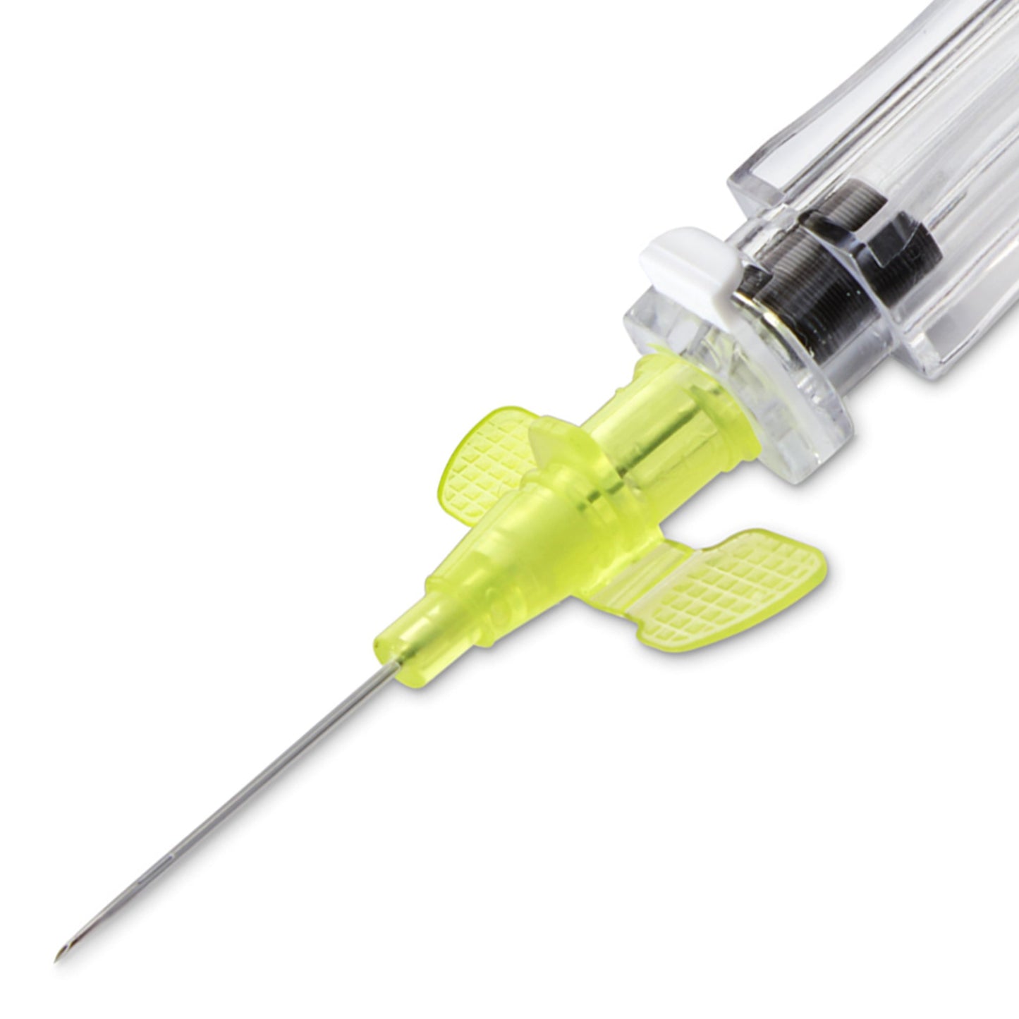 Peripheral IV Catheter McKesson Prevent® R 24 Gauge 3/4 Inch Polyurethane Winged Hub Blood Control Push Button Safety