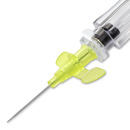 Peripheral IV Catheter McKesson Prevent® R 24 Gauge 3/4 Inch Polyurethane Winged Hub Blood Control Push Button Safety