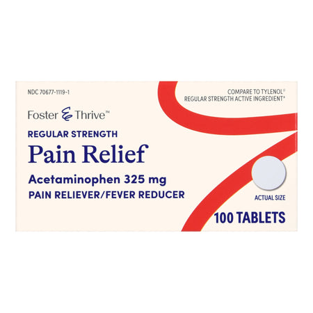 McKesson 70677111901 Foster & Thrive Regular Strength Pain Relief Acetaminophen 325 mg Tablets