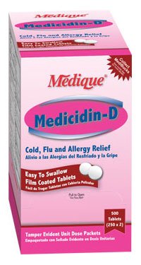 Cold and Cough Relief Medicidin-D 325 mg - 2 mg - 5 mg Strength Tablet 2 per Pack