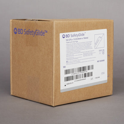 BD 305945 SafetyGlide™ 1 mL Tuberculin Syringe with Needle, 27 Gauge, 1/2 Inch Needle Length