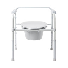McKesson Folding Fixed Arm Steel Commode Chair, 15½ – 21¾ Inch