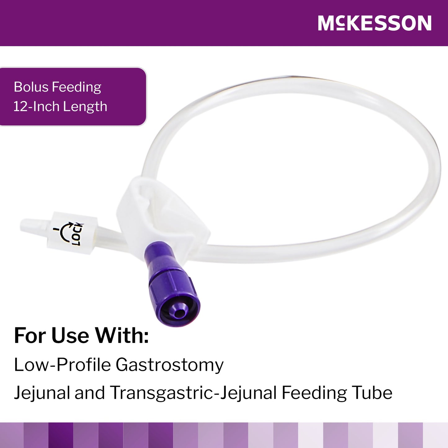 McKesson Bolus Enteral Feeding Extension Tube Set for use with Low-Profile Gastrostomy, Jejunal and Transgastric-Jejunal Feeding Tube