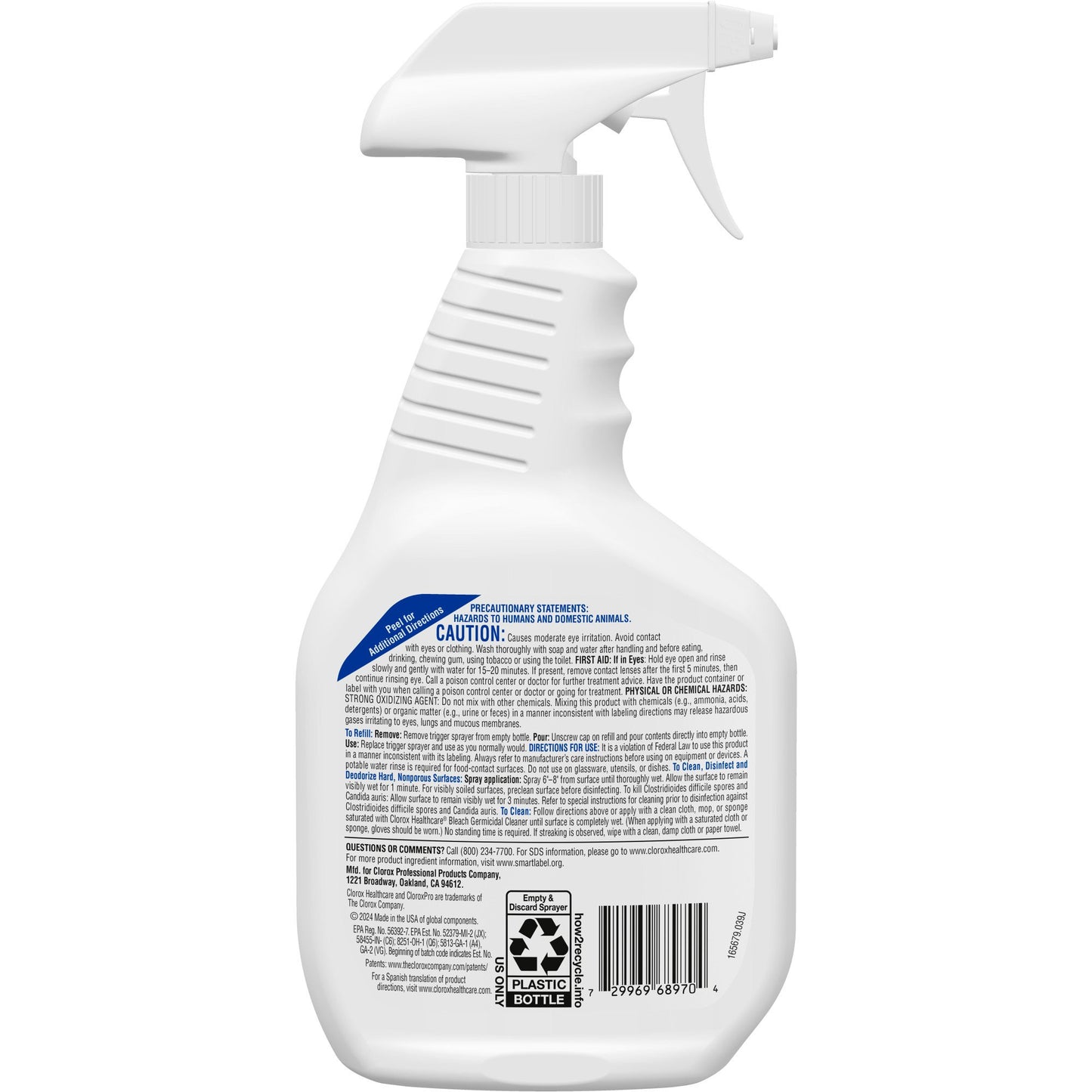 Clorox Healthcare® Bleach Germicidal Cleaner, Spray Bottle, 32 oz.