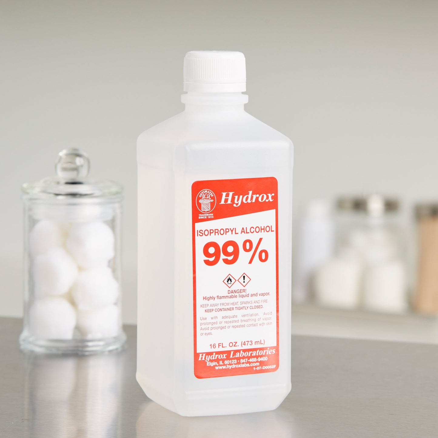 Hydrox Isopropyl Alcohol, 99% Strength Alcohol for Technical Use, 16 ounces