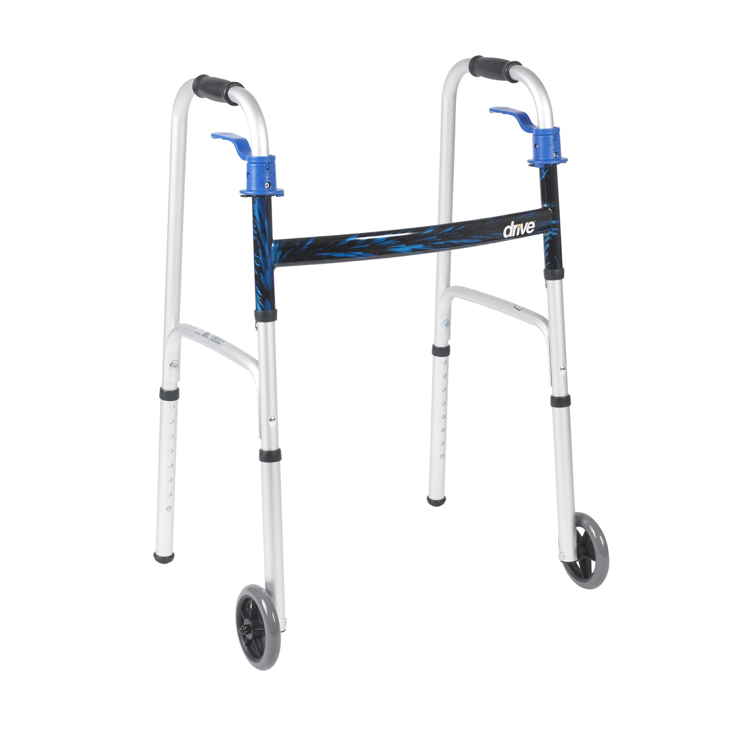 drive™ Aluminum Dual Release Folding Walker, 32 – 39 Inch Height