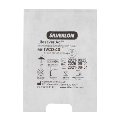 Antimicrobial Protective Disc Silverlon® Lifesaver AG™ Silver 1 Inch Disc / 4 mm Hole Diameter Sterile