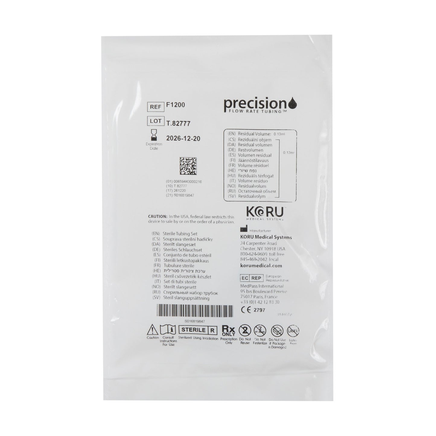 Precision Flow Rate Tubing™ Set