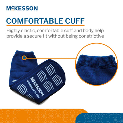 Slipper Socks McKesson Unisex Adult Bariatric / X-Wide Double Tread Single Patient Use Royal Blue