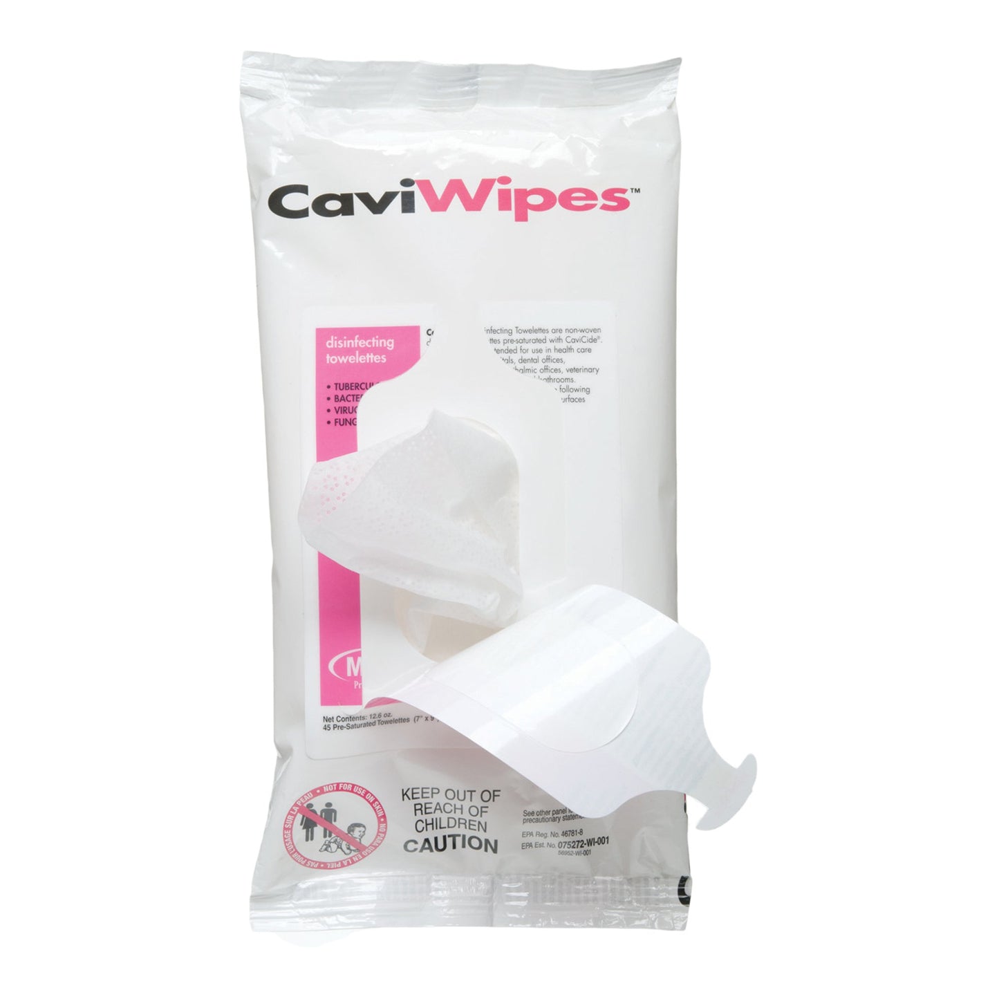 Metrex CaviWipes Surface Disinfectant Alcohol-Based Wipes, 7 x 9 Inch