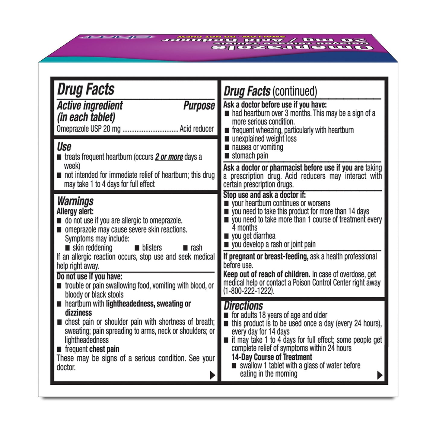 Antacid 20 mg Strength Delayed-Release Tablet 14 per Box