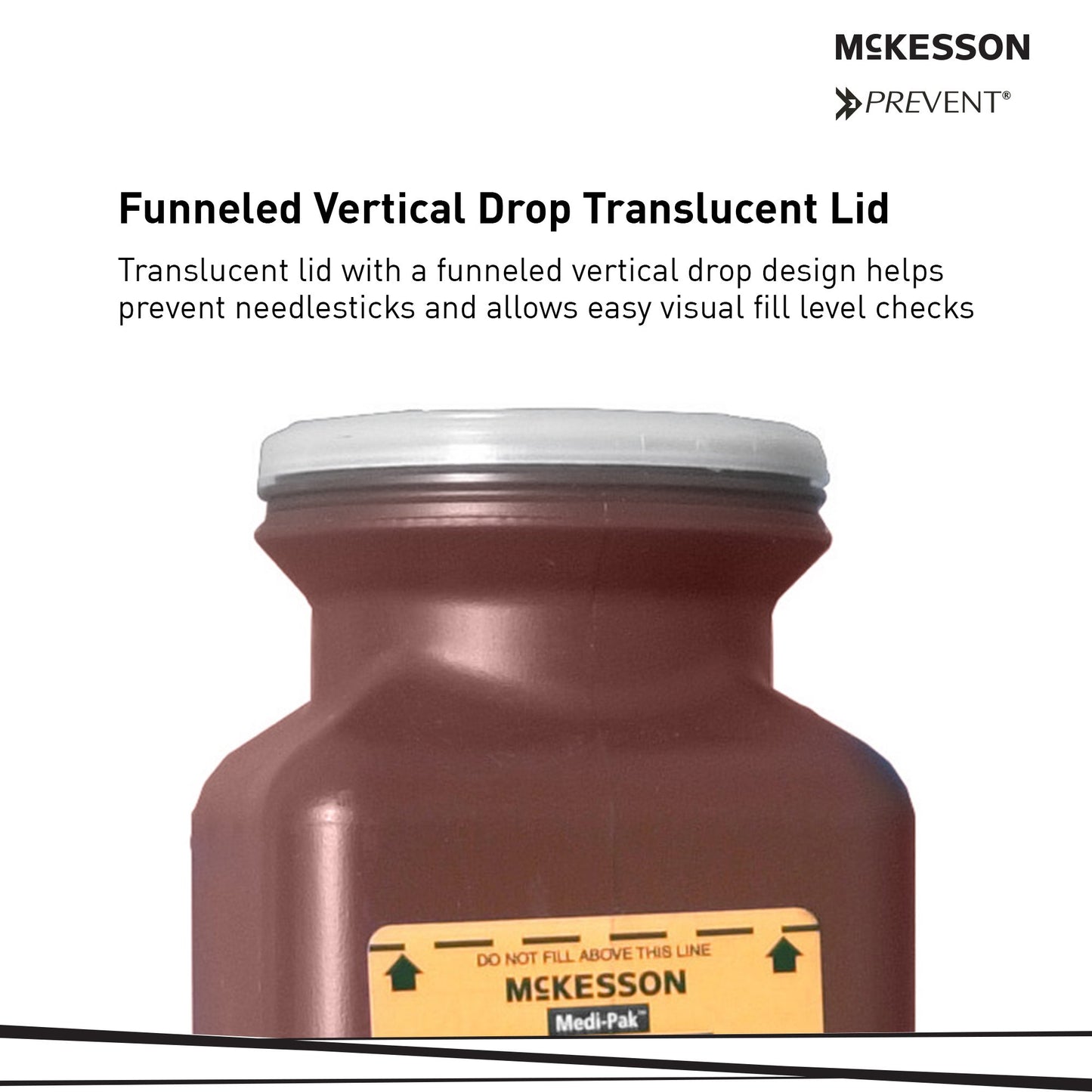 McKesson Prevent® Multi-purpose Sharps Container, 1.7 Quart, 10 x 3.5 x 3.5 Inch