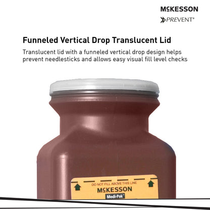 McKesson Prevent® Multi-purpose Sharps Container, 1.7 Quart, 10 x 3.5 x 3.5 Inch