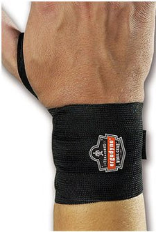 Wrist Support with Thumb Loop ProFlex® 420 Wraparound / Wristlet Elastic Left or Right Wrist Black Large / X-Large