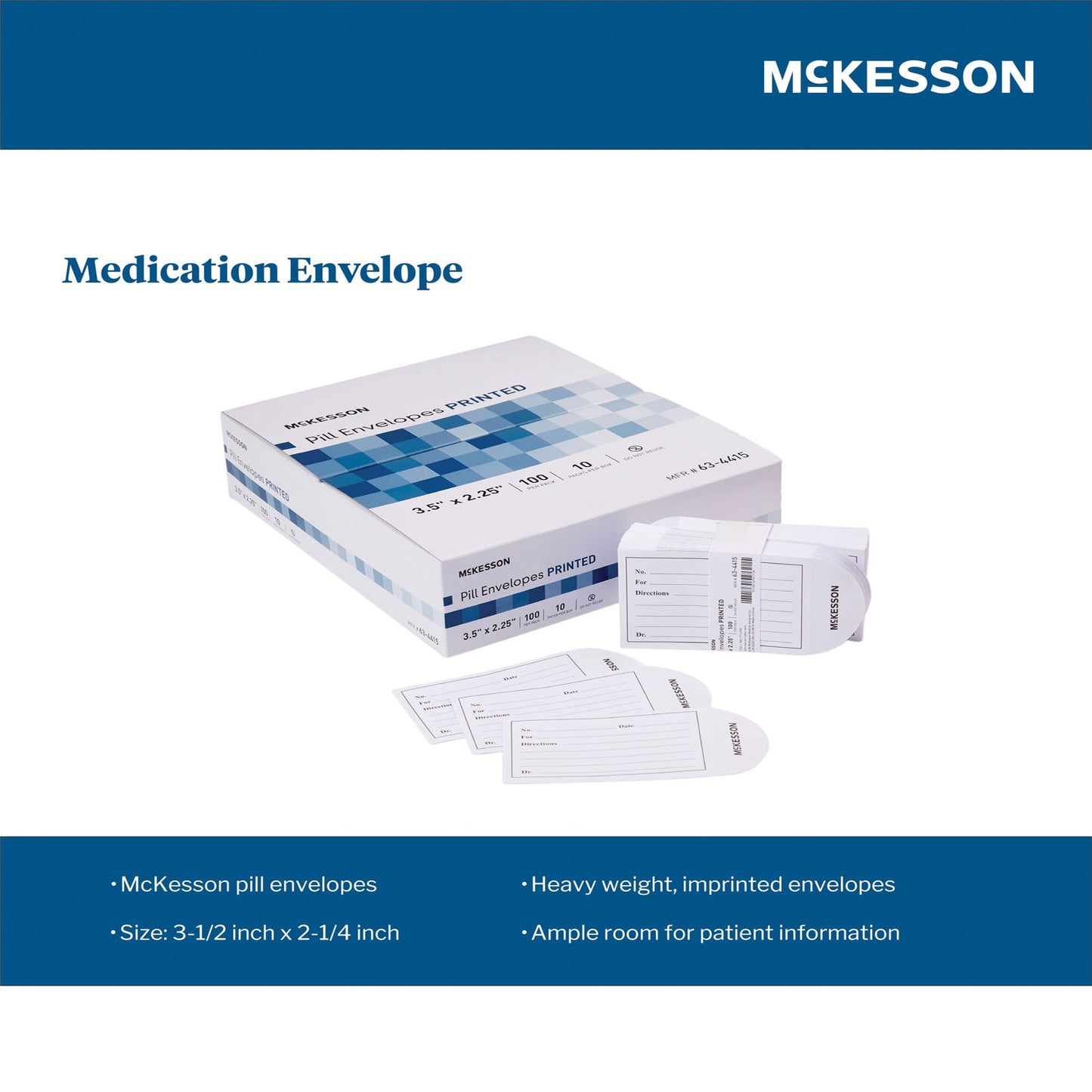 McKesson Pill Envelope, 3½ x 2¼ Inch