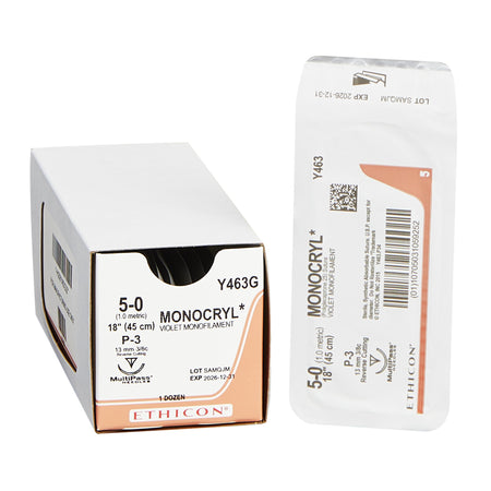 Ethicon 332441 Monocryl Poliglecaprone Absorbable Suture with Needle, Precision Reverse Cutting
