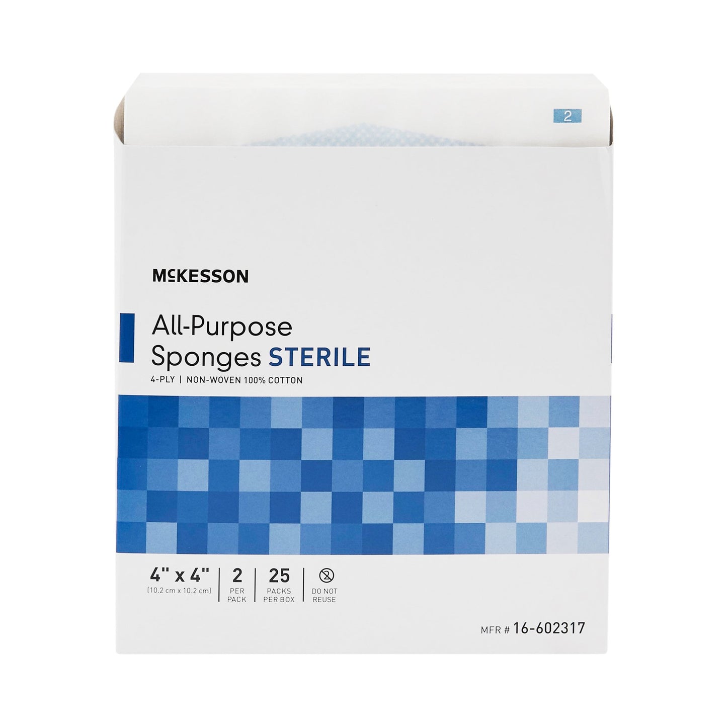 McKesson Sterile Nonwoven Sponge, 4 x 4 Inch, 4-Ply