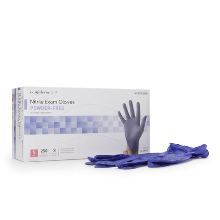 McKesson 14-6N32 Confiderm 3.0 Nitrile Exam Glove, Small, Blue
