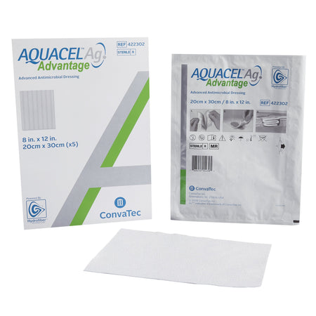 ConvaTec 422302 Aquacel Ag Advantage Silver Dressing, 8 x 12 Inch