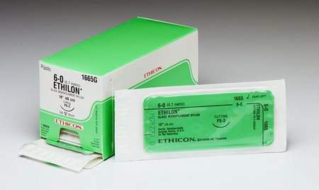 Ethicon 1893G Ethilon Nylon Nonabsorbable Suture with Needle, Precision Conventional Cutting