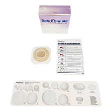 Ostomy Barrier Trim to Fit, Standard Wear Flexible Tape 45 mm Flange Up to 1-1/4 Inch Opening 4-1/2 X 4-1/2 Inch