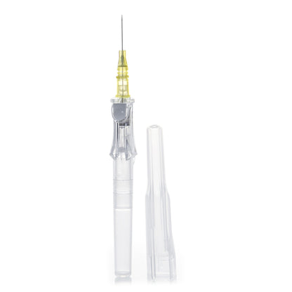 Peripheral IV Catheter McKesson Prevent® R 24 Gauge 3/4 Inch Straight Hub Non Blood Control Push Button Safety